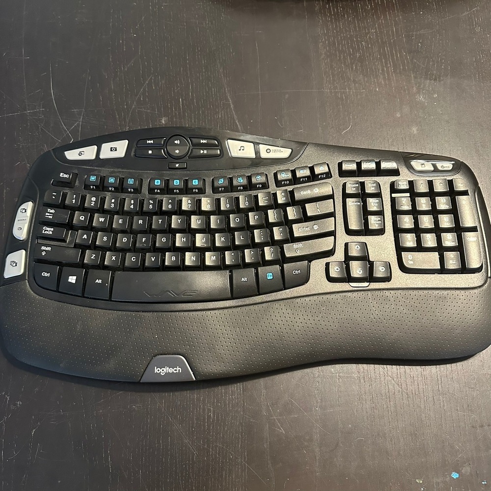Logitech K350 Wireless Ergonomic Wave Keyboard Black Y-R0053 No Dongle